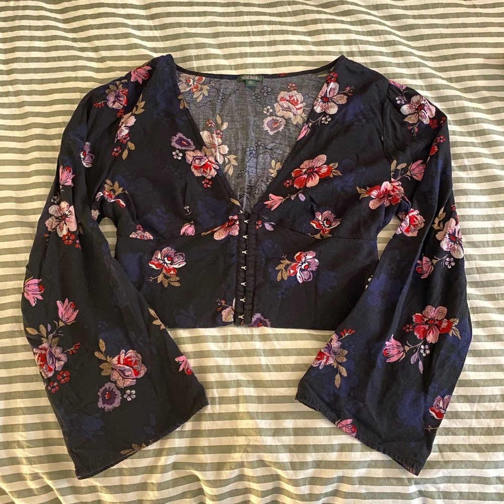 Wild Fable Floral Long Sleeve Corset Top Size XXL